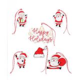 6 Adet 8cm Ahşap Noel Baba Yılbaşı Ağaç Süsü