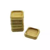 6 Adet 9X9cm Kare Ahşap Bambu Çerezlik - Lokumluk Kase Derinlik: 1.8Cm (Timya/Go1395) 199662