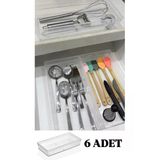 6 Adet Bade Xl Çekmece Içi Bıçaklık & Kaşıklık Organizer