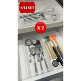 6 Adet Bade Xl Çekmece Içi Bıçaklık & Kaşıklık Organizer