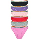 6 Adet Beli Renkli Lastik Pamuklu Kadın Slip Tutku Külot M-L