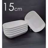 6 Adet Beyaz Melamin Kayık Tabak 14x10cm Orta Boy Salata Tabağı