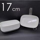 6 Adet Beyaz Melamin Kayık Tabak 17x12cm Ortaboy Salata Tabağı Günübirlik Hesaplı Oval Kare Servis