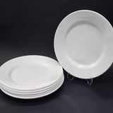 6 Adet Beyaz Melamin Tatlı,Pasta Servis Tabağı 21cm Sığ Tabak Günlük Kullanıma Hesaplı Ordövr Tabak