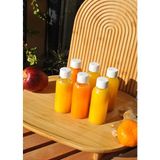 6 Adet Beyaz Sızdırmaz Kapaklı 100 Ml Plastik Ginger Shot Şişe Detoks Şat Şişesi Detox