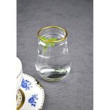 6 Adet Cam Altın Yaldızlı Kahve Yanı Bardağı 100 ml Mini Su Bardak- Liona