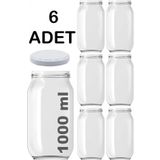 6 Adet Cam Seffaf Metal Kapakli Domates Konserve Recel Kavanozu