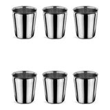 6 Adet Çelik Bardak , 6 Lı Krom Su Bardağı, 220ML Paslanmaz Kararmaz, - 220 ml