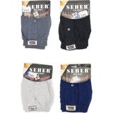 6 Adet Çok Renkli Seher Yıldızı Penye Düz Boxer - M