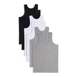 6 Adet Compact Penye Siyah-Beyaz-Gri Erkek Atlet Pamuklu Standart Fit Normal Kesim 6'lı Paket