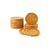 6 Adet Düz Model Yuvarlak Bambu Altlık, Fincan Tabağı, Bardak Altlığı 10 cm