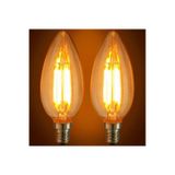 6 Adet E14 Ince Duy Buji Mum Amber Renk 4 Watt Rustik Led Ampul E