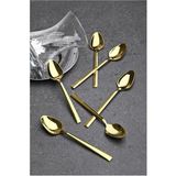 6 Adet Gold Çelik Lüx Çay Kaşığı Gold