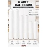 6 Adet Halı Hurcu Seti Büzgülü Halı Saklama Çantası Toz Ve Neme Karşı Koruyucu Beyaz