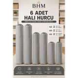 6 Adet Halı Hurcu Seti Büzgülü Halı Saklama Çantası Toz Ve Neme Karşı Koruyucu Gri