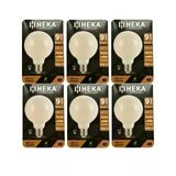 (6 Adet) Heka 9W (67W) 3000K (Sarı Işık) E27 Duylu (Kalın Duy) Led Glop G95 Ampul