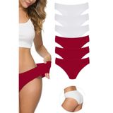 6 Adet Kadın Dikişsiz Lazer Kesim Esnek İz yapmayan Külot S6 L-XL