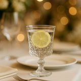 6 Adet Kahve Yanı Kesme Kristal Cam Su Bardağı Seti, Çeyizlik Set 100ML - Şeffaf - 100 ml