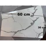 (6 Adet) Kendinden Yapışkanlı Dekoratif Esnek Köpük Beyaz Pvc Mermer Panel 60X30 (0,18 M²) Mutfak Banyo Wc