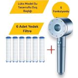 6 adet Kireç Önleyici Özellikli Yüksek Basınçlı Su Tararruflu Duş Başlığı