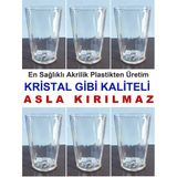 6 Adet Kırılmaz Bardak 400ml Kırılmayan Meşrubat Su Bardağı En Kalite Çizilmeyez Ultra Lüks Akrilik