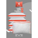 6 Adet Klimax Turuncu Serisi Kılıflı Fermuarlı Klimali Antialerjik Silikon Nano Elyaf Yastık 50x70cm - 50 x 70 cm - Beyaz