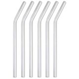 6 Adet Kokteyl Sunum Pipeti Cam Pipet Isıya Dayanıklı Eğimli 20cm Şeffaf Cam Pipet Tekli