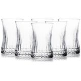 6 Adet Kristal Desenli Çay Bardağı - 160 ML Çok Amaçlı Bardak, Meşrubat, Çay ve Kahve İçin Dayanıklı Kullanım
