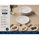 6 Adet Kütahya Porselen Didim Otel Düz tabak