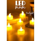 6 Adet LED Mum Tealight Mini Dumansız Pilli Alevli Dekoratif Yapay Mum Işıldak Beyaz 1036-2