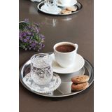 6 Adet Lüx Servis Sunum Tepsisi Çay Kahve Tepsisi 21,5 Cm