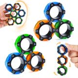 6 ADET Manyetik Yüzükler Fidget Oyuncaklar, Silindir Yüzükler, Yetişkin Parmak Fidget Oyuncaklar, DEHB Anksiyete Rölyef Dekompresyon Sihirli Yüzük Fidget Oyuncak, Komik Hediyeler Çocuklar Manyetik