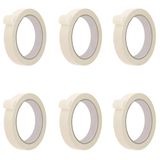 6 Adet Maskeleme Bandı Boya Bandı 18mm X 25 Metre Kağıt Bant