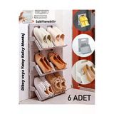 6 Adet Mescit Ve Anaokulu Lyon Ayakkabilik Gri Dikey Raf - Abdesthane Cami Ayakkabi Terlik Rafi