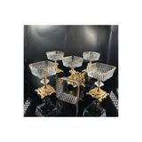 6 Adet Metal Ayaklı Gold Detaylı Magnolia-kase-dondurmalık-şekerlik-sunumluk