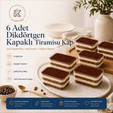 6 Adet Mika Tiramisu Cup 300 cc Şeffaf Kapaklı Porsiyonluk Tatlı Salata Kasesi | Kitchera Home