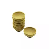 6 ADET MİNİ AHŞAP BAMBU LOKUMLUK - ÇEREZLİK KASE DERİNLİK: 1.5CM - ÇAP: 6.2CM (2818)
