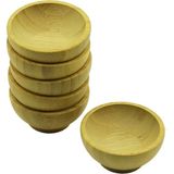 6 Adet Mini Ahşap Bambu Lokumluk - Çerezlik Kase Derinlik: 1.5cm - Çap: 6.2cm (4887) - Renkli