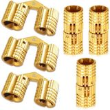 6 Adet Mini Barrel Menteşe 8 mm Pirinç Fıçı Menteşesi Görünmez Bakır Menteşe Dolap Mobilya Menteşesi Kendin Yap Hediye Kutuları Takı Kutusu için 180 Derece Açılma Açısı (Altın)