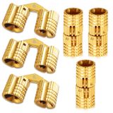 6 Adet Mini Barrel Menteşe 8 mm Pirinç Fıçı Menteşesi Görünmez Bakır Menteşe Dolap Mobilya Menteşesi Kendin Yap Hediye Kutuları Takı Kutusu için 180 Derece Açılma Açısı (Altın)