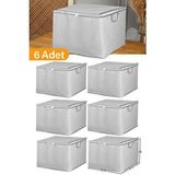 6 Adet - Mini Boy Gri Benekli Kıyafet / Nevresim Hurcu - 45X40X30 cm - Lacivert - 75 x 45