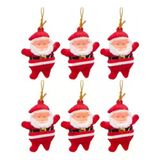 6 Adet Mini Yılbaşı Ağacı Süsü - Noel Baba Temalı