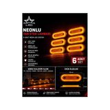 6 Adet Neon Led Yan Etek Lambası 12v/24v Turuncu Pozisyon Lambası Tır Kamyon Dorse Treyler Universal