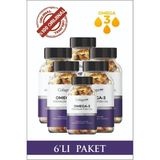 6 Adet Omega-3 Premium Fish Oil 90 Softgel x 1000MG, Balık Yağı, Hidrolize Kolajen - Aromasız