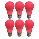 (6 Adet) Osaka 10W Pembe Işık E27 Duylu (Kalın Duy) Led Ampul