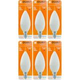 (6 adet) Osaka 6W (50W) Günışığı (4000K) E14 Duylu (Ince Duy) LED Mum Ampul - Gün Işığı