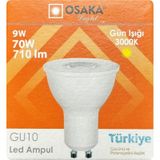 (6 Adet) Osaka 9W (70W) Sarı Işık (3000K) Gu10 Duylu Led Çanak Ampul