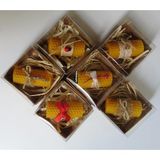 (6 Adet) Özel Günler Için Doğal Petek Balmumu Mum 7cm X3CM Kutulu Mum Beeswax Candle