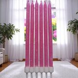 6 Adet Parlak Simli Pembe Mum 17 cm Simli Pembe Pasta Mumu Simli Pembe Doğum Günü Mumu
