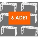 6 Adet Paslanmaz Metal Dolap Içi Raf Düzenleyici Mutfak Dolabı Tabak Bardak Tencere Rafı Org-02